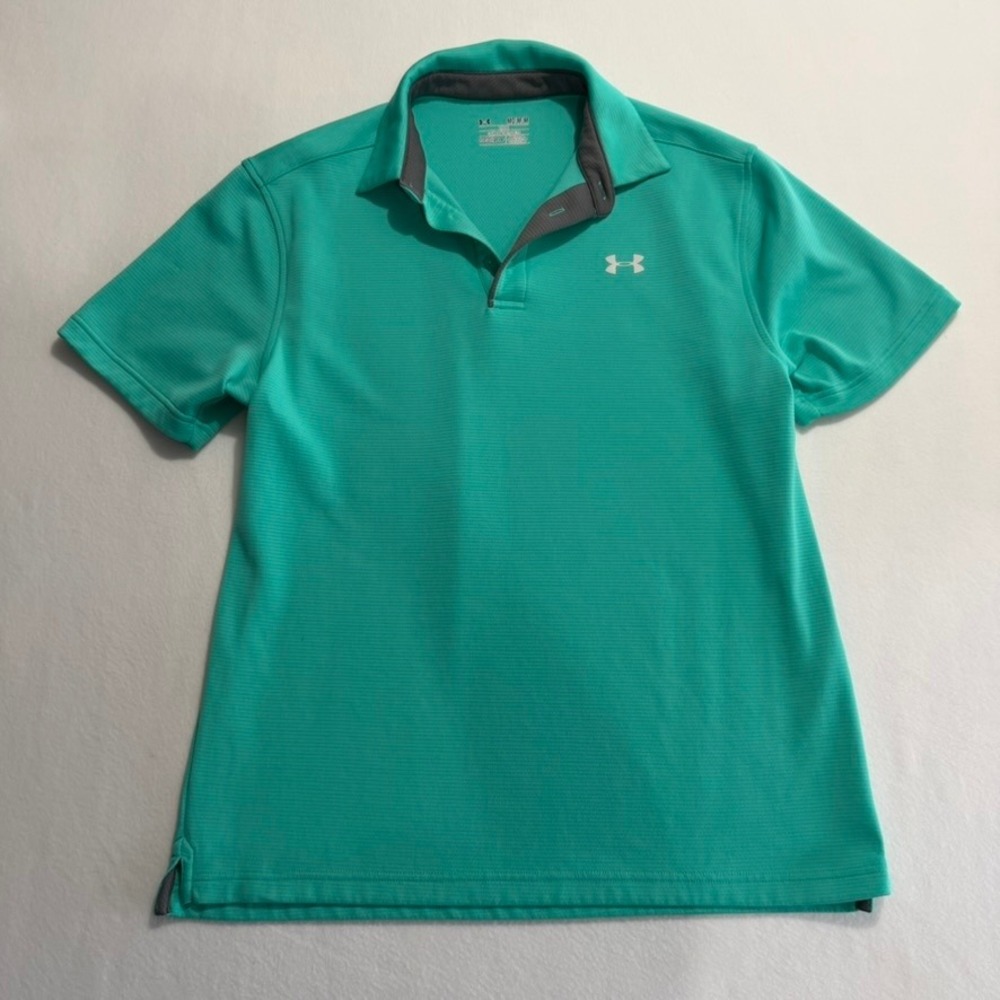 Under Armour HeatGear Golf Polo Teal Green Men's Medium